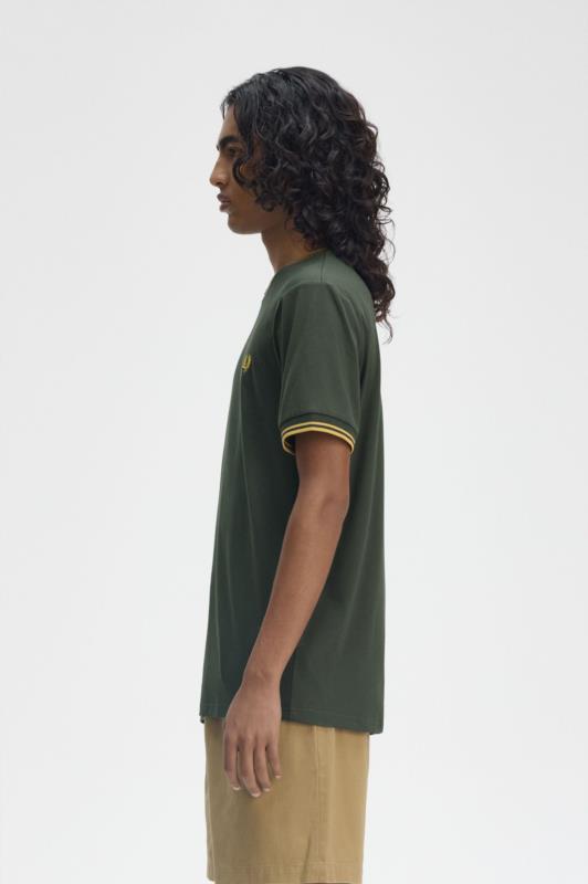 Camiseta con ribete con dos franjas PARA HOMBRE FRED PERRY