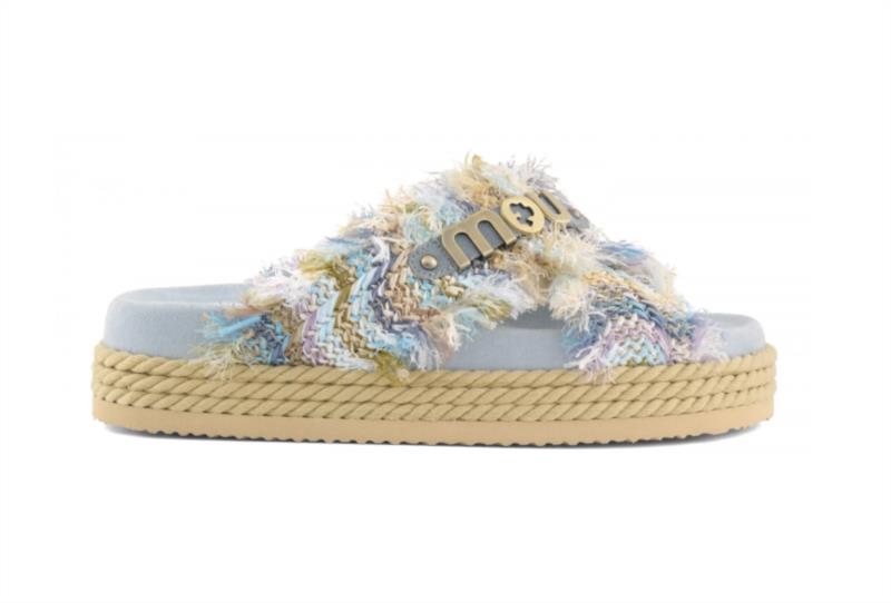 SANDALIA DE RAFIA CON CUERDA CRUZADA