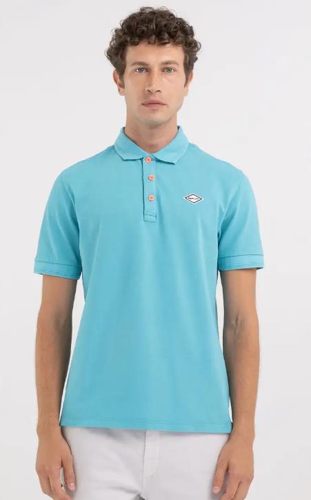 POLO PARA HOMBRE REPLAY AZUL TURQUESA