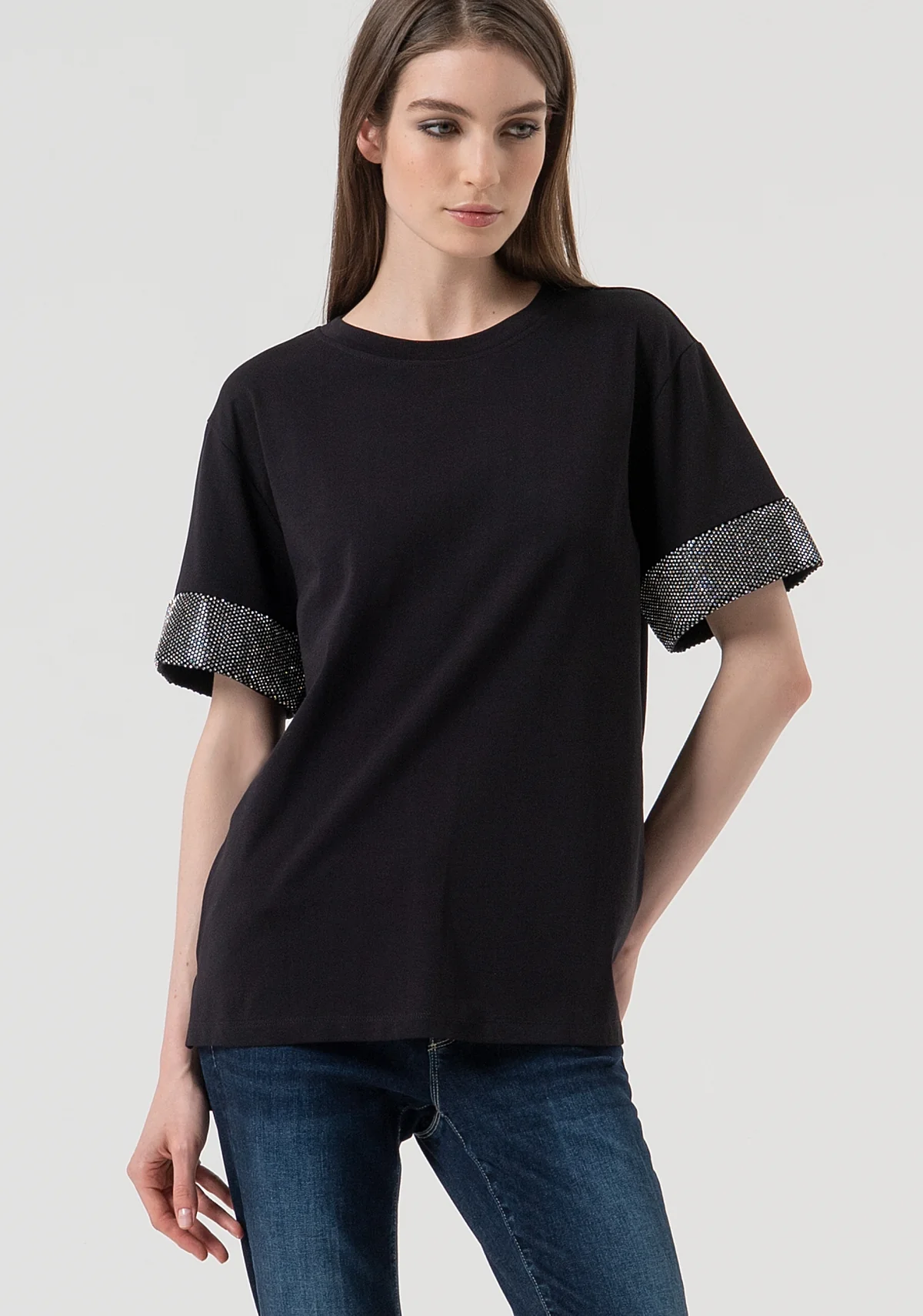Camiseta overfit confeccionada en jersey de algodón