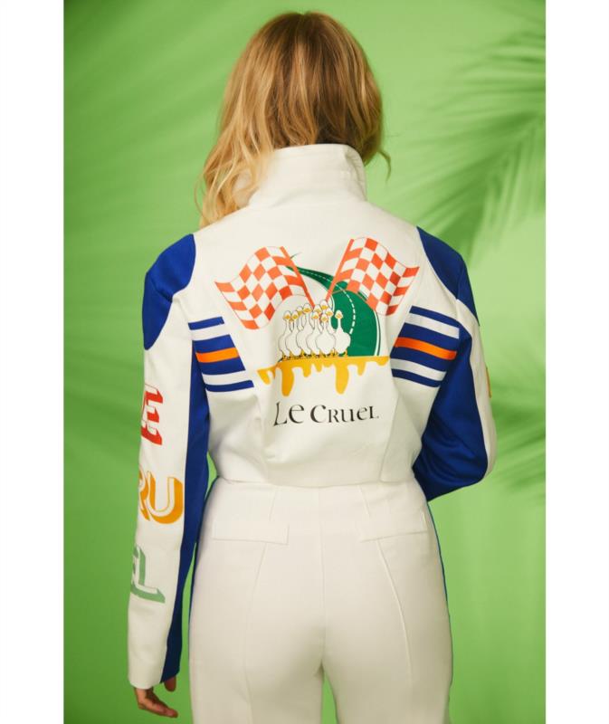 Cazadora LE CRUEL Road blanca azul