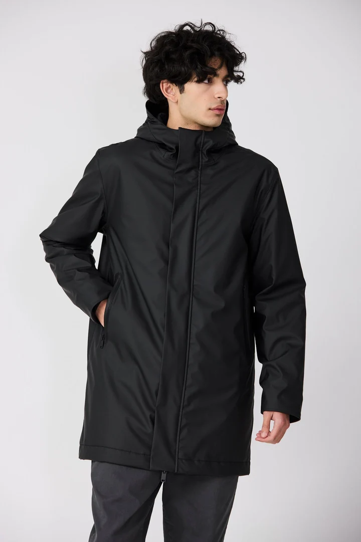   Abrigo  TANTÄ Impermeable de Poliuretano MONETINE BLACK
