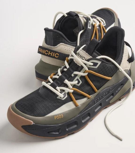 ZAPATILLA HOMBRE P503 RAIL EN TEJIDO MULTICOLOR NEGRO-ACEITUNA