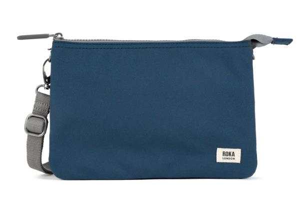 BOLSO ROKA CARNABY CROSSBODY XL DEEP BLUE RECYCLED CANVAS