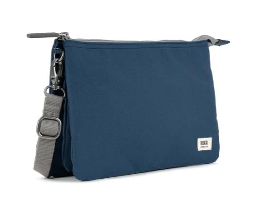 BOLSO ROKA CARNABY CROSSBODY XL DEEP BLUE RECYCLED CANVAS