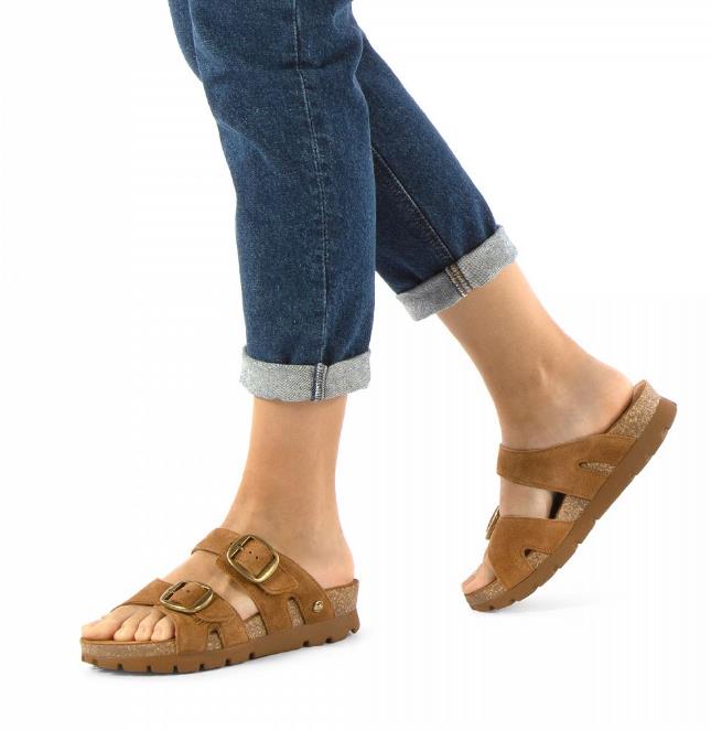 SANDALIA PARA MUJER PANAMA JACK SHIRLEY B15 VELOUR CUERO