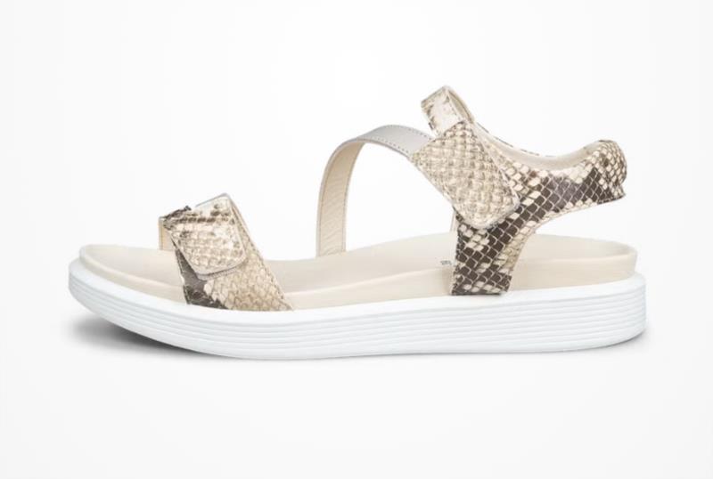 ECCO Soft Sandal Sandalias con dos tiras de piel para mujer PYTHON