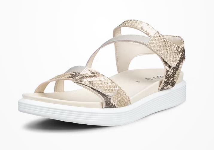 ECCO Soft Sandal Sandalias con dos tiras de piel para mujer PYTHON