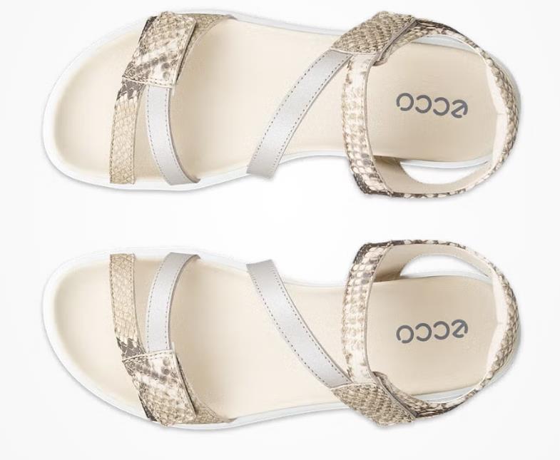 ECCO Soft Sandal Sandalias con dos tiras de piel para mujer PYTHON
