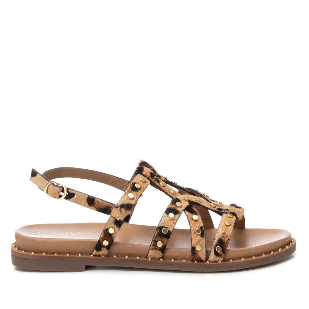 Sandalia Mujer CARMELA PIEL LEOPARDO