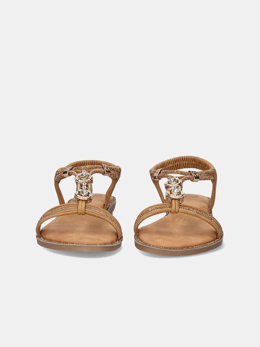 SANDALIA 8013-7 CAMEL DE STRASS