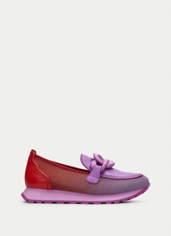 Mocasin para mujer HISPANITAS Sport Loira Violet-Rojo