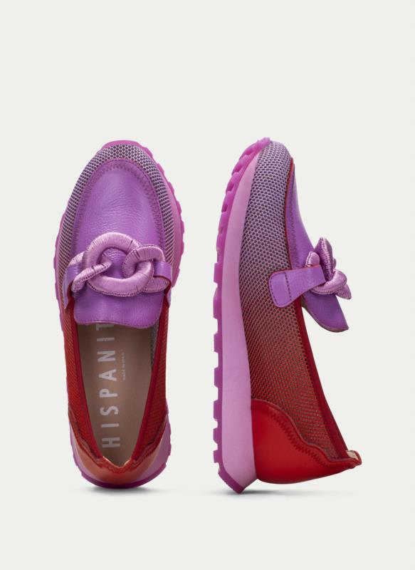 Mocasin para mujer HISPANITAS Sport Loira Violet-Rojo