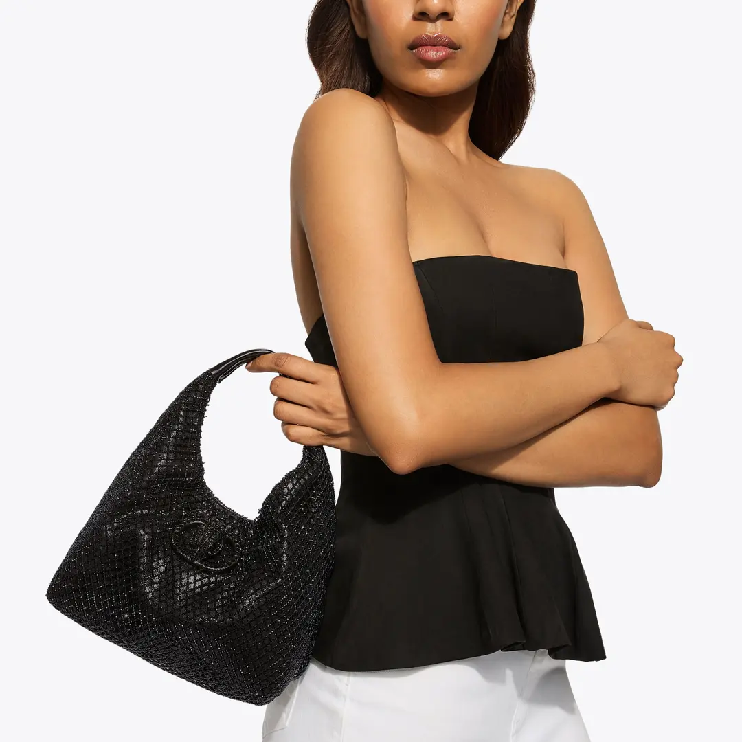 Bolso hobo pequeño Chelsea holgado BLACK
