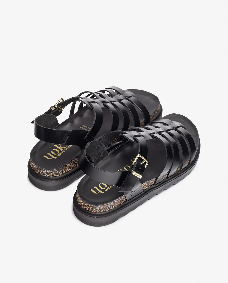 Sandalia plana TUNEZ-107 negro