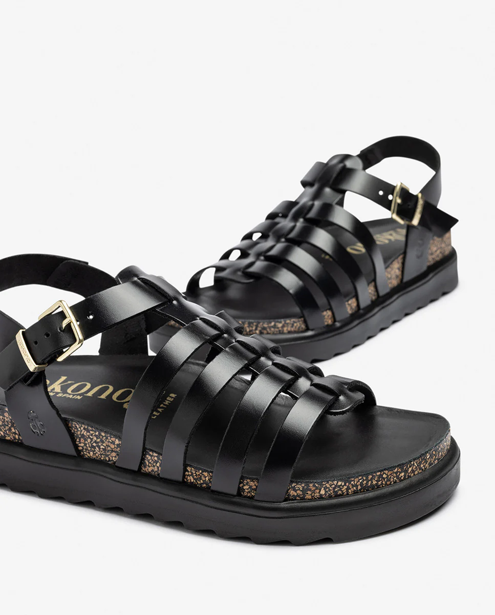 Sandalia plana TUNEZ-107 negro