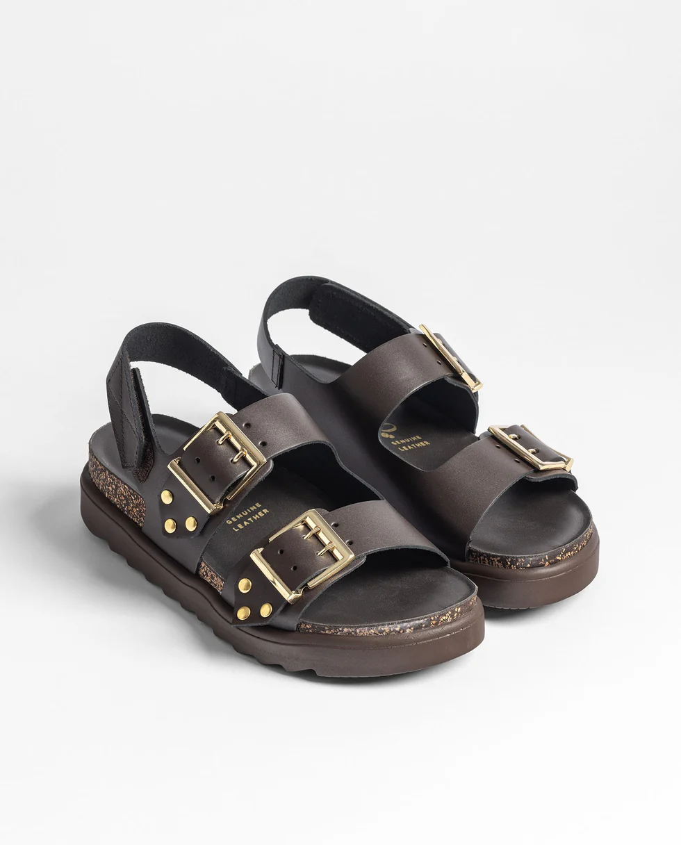 Sandalia plataforma TUNEZ-261 marrón oscuro