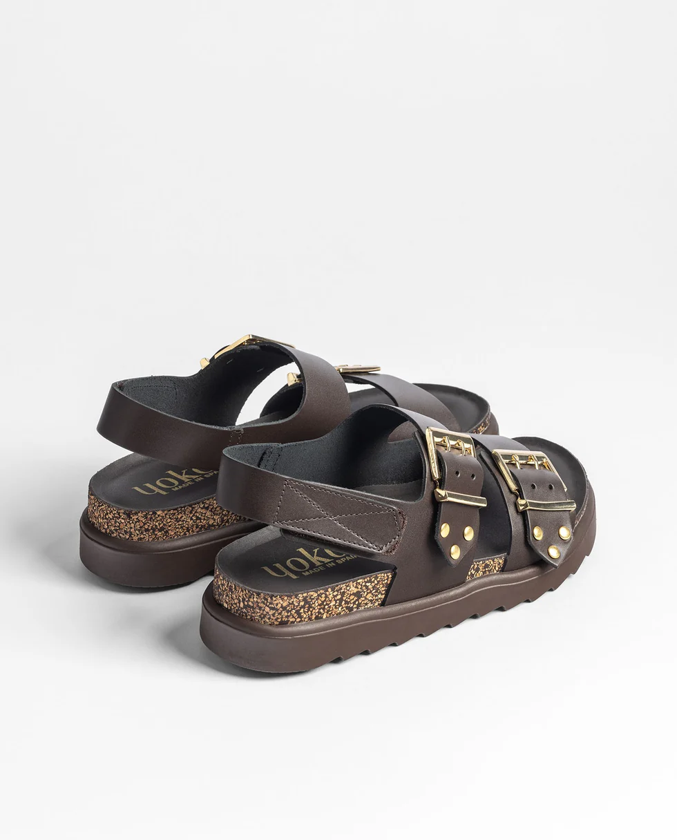 Sandalia plataforma TUNEZ-261 marrón oscuro