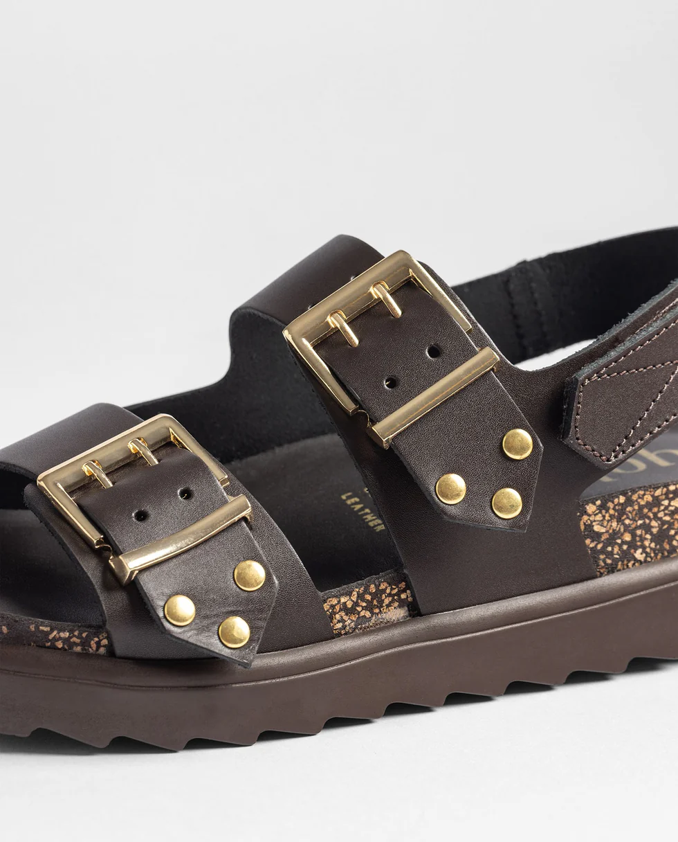 Sandalia plataforma TUNEZ-261 marrón oscuro