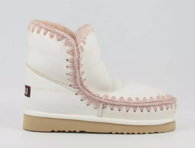 BOTA PARA MUJER MOU ESKIMO 18 SPECIAL SHEEPSKIN SMALL STRIPE PUNCHED WHITE