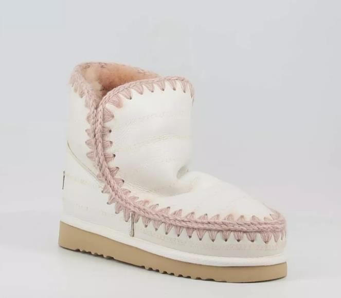 BOTA PARA MUJER MOU ESKIMO 18 SPECIAL SHEEPSKIN SMALL STRIPE PUNCHED WHITE