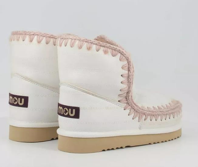 BOTA PARA MUJER MOU ESKIMO 18 SPECIAL SHEEPSKIN SMALL STRIPE PUNCHED WHITE