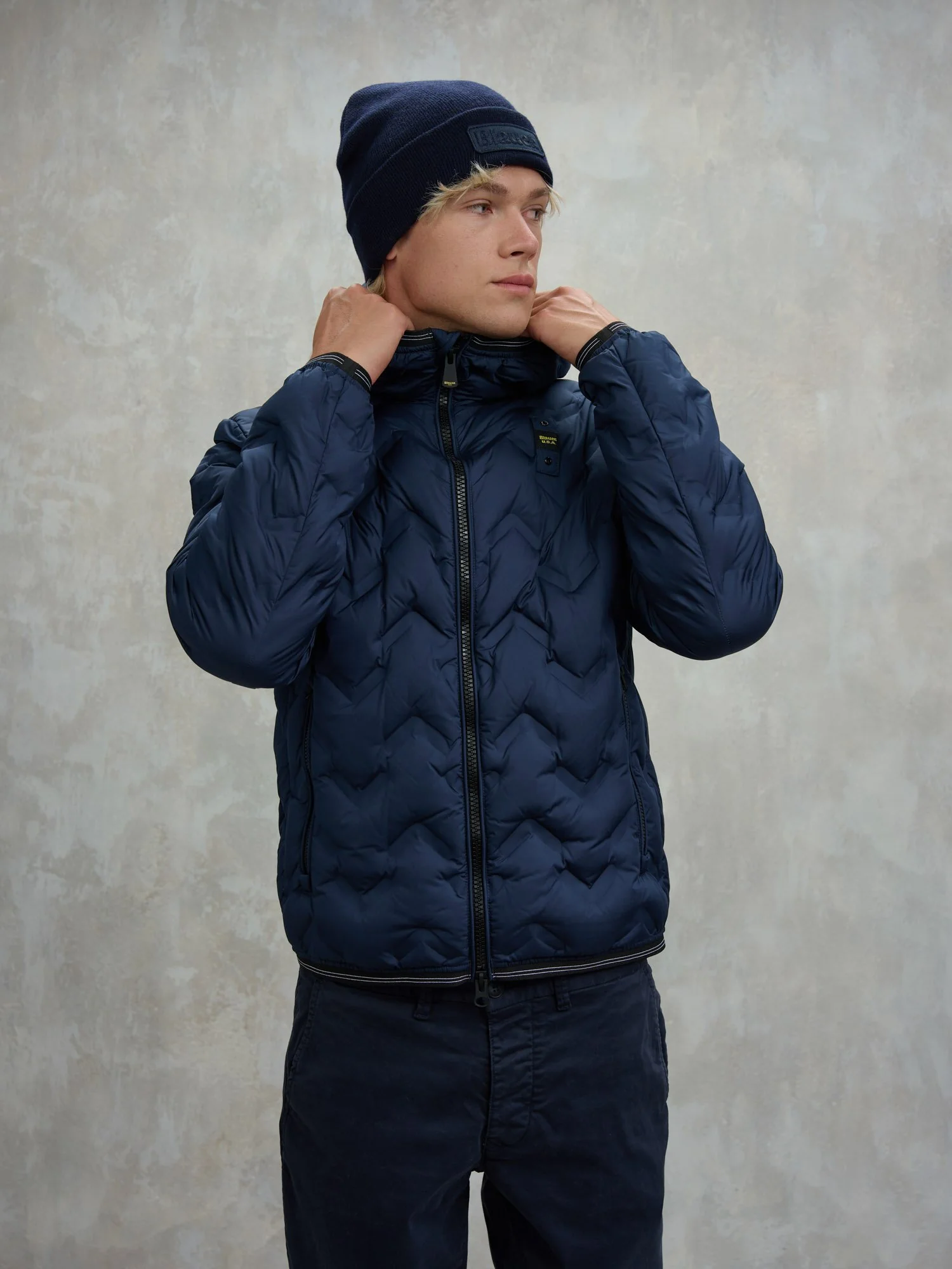 CHAQUETA BLAUER DE PLUMÓN ANGULAR PIERY MARINO
