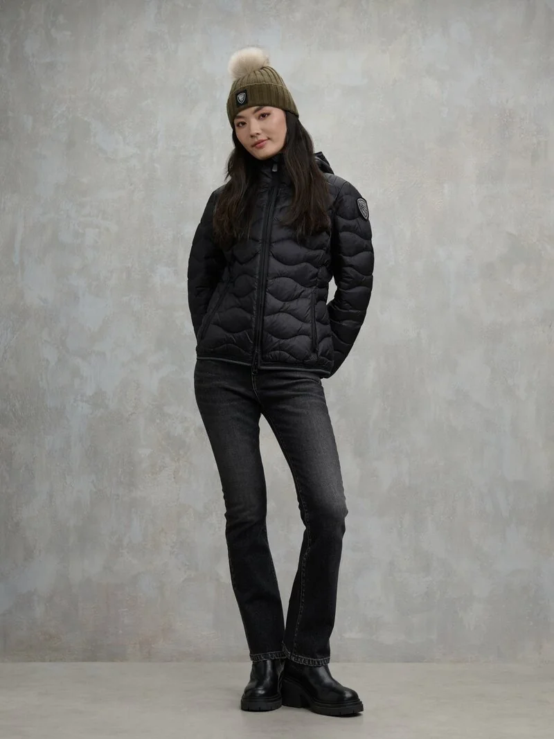 CHAQUETA BLAUER DE PLUMAS WAVE CAMELIA BLACK
