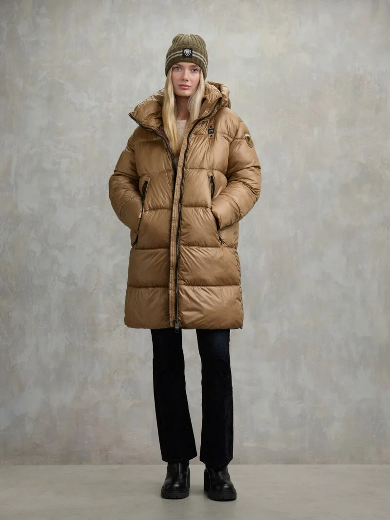 CHAQUETA BLAUER LARGA CONFORT ARMORY CASTAÑO