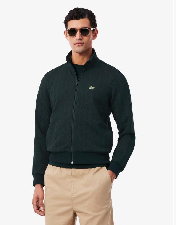 Chaqueta de chándal LACOSTE con cremallera de jacquard Paris VERDE
