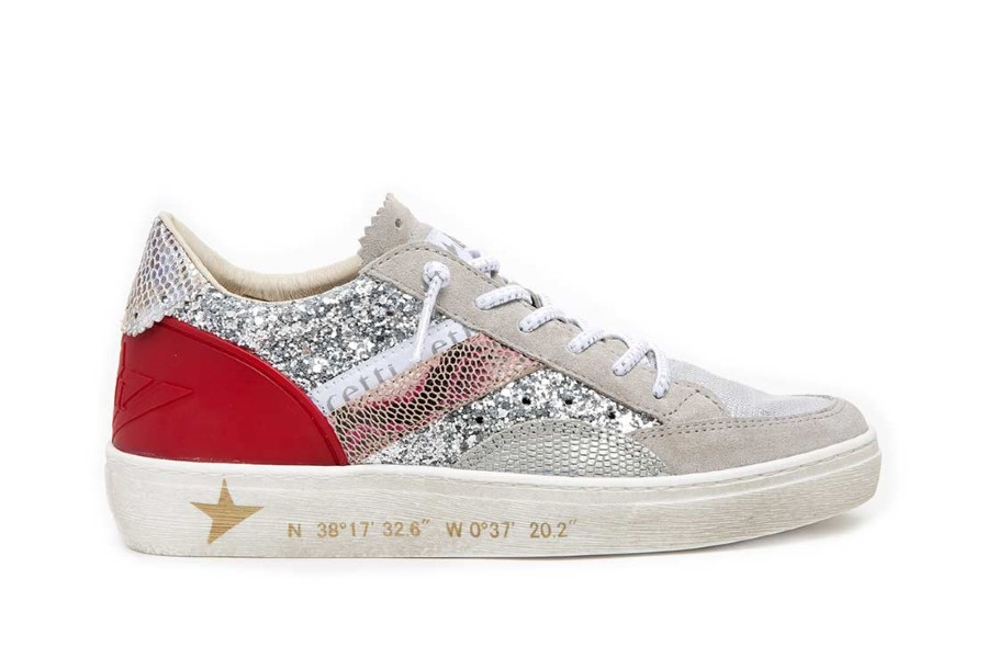 DEPORTIVA PARA MUJER CETTI C 1257 LENTEJUELA-GLITTER PLATA
