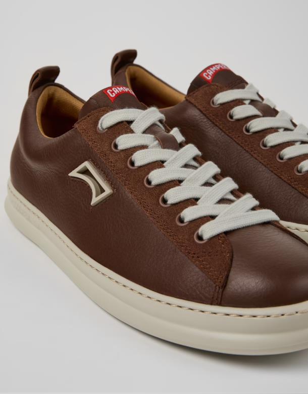 Sneakers para Hombre CAMPER Runner de piel y nobuk Marrones para Hombre