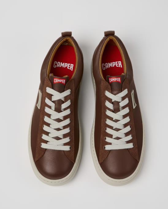 Sneakers para Hombre CAMPER Runner de piel y nobuk Marrones para Hombre
