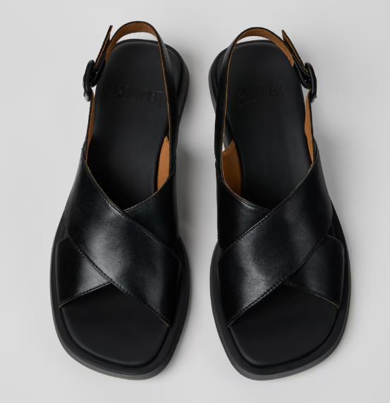 Sandalias CAMPER DANA de piel negra para mujer
