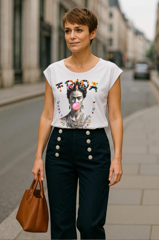 Camiseta de mujer LaSaL FRY blanco