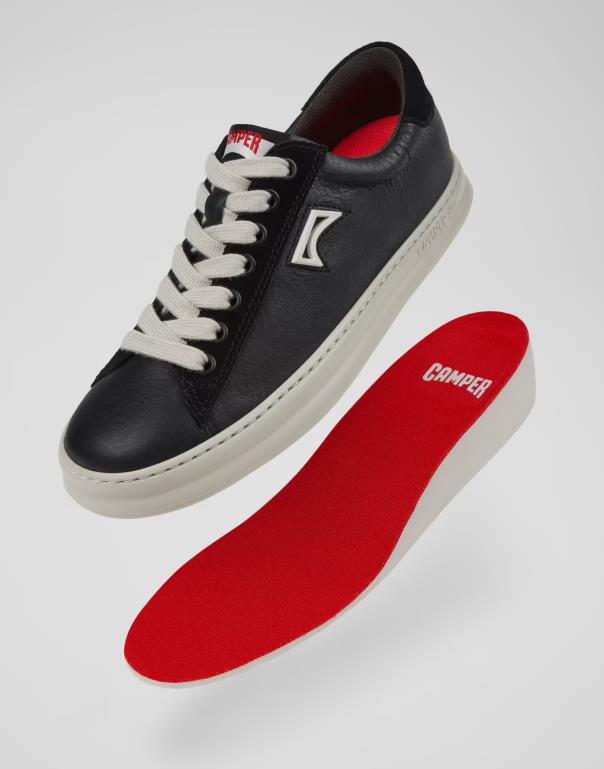 Sneakers CAMPER de piel y nobuk negras para mujer.