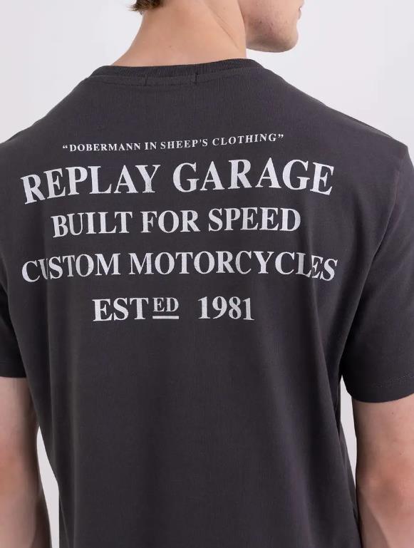 CAMISETA PARA HOMBRE REPLAY CON ESTAMPADO MOTORCYCLE