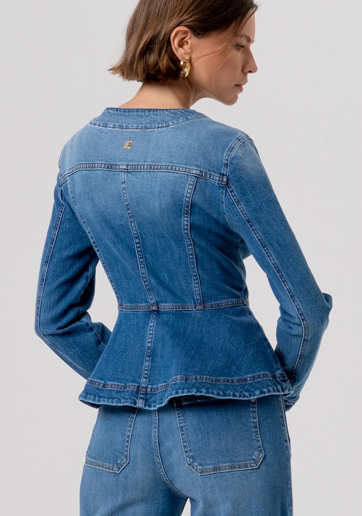 DENIM CHANEL JACKET FRACOMINA STONEBLEACHED