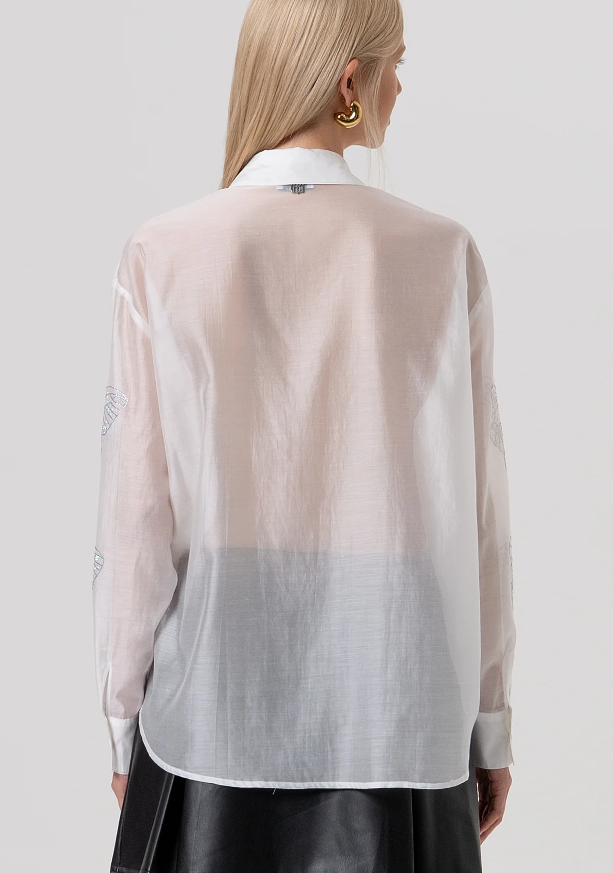 Camisa Fracomina EMBELLISHED OVERSIZE CREAM