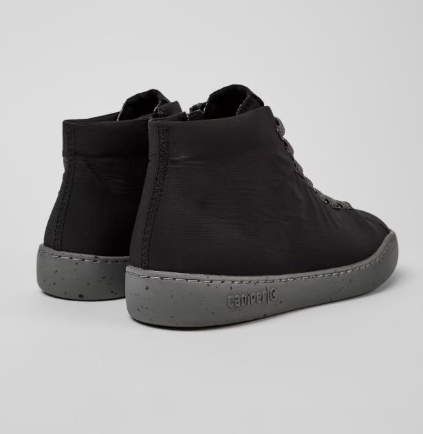 CAMPER PEU Sneakers altas negras de tejido para hombre.