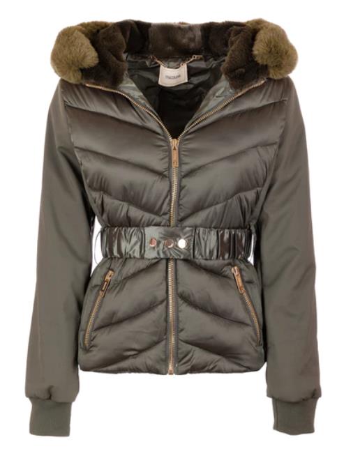 ABRIGO PARA MUJER FRACOMINA PADDED COAT WITH FAKE FUR GREEN ARMY