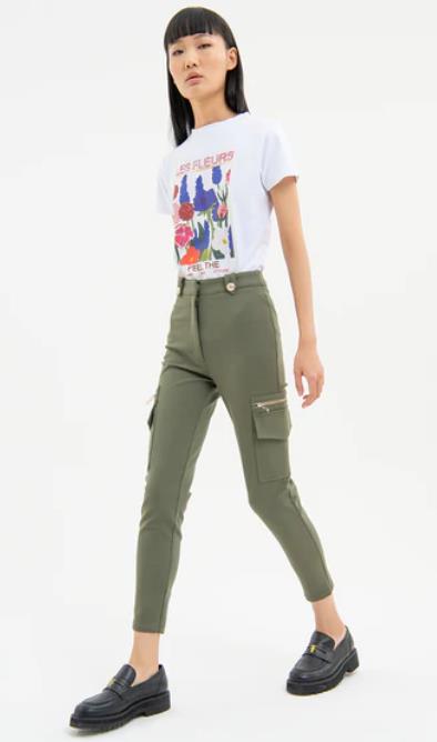 PANTALÓN PARA MUJER FRACOMINA CARGO LEGGINS GREEN ARMY