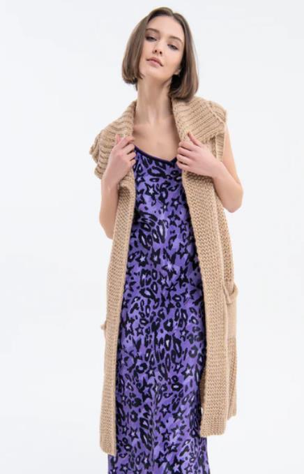 CHAQUETA FRACOMINA LONG GILET CAMEL