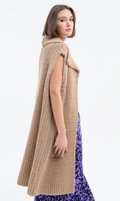CHAQUETA FRACOMINA LONG GILET CAMEL
