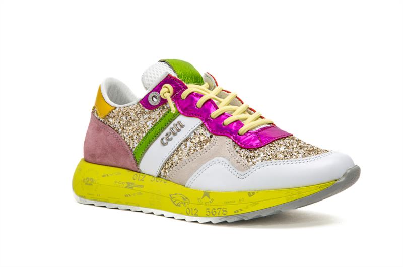 DEPORTIVA PARA MUJER CETTI C-1274 NATURE GLITTER PLATINO