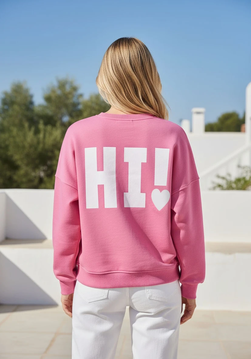 Sudadera Cuello redondo ancho Roundneck Hi! – ROSE