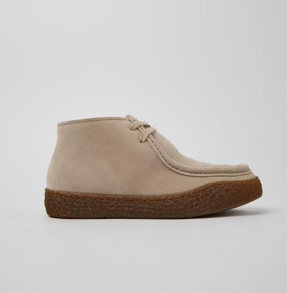 Peu Terreno Botines de ante beige para mujer.