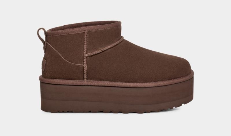 Botas Mujer Ugg Con Plataforma Classic Ultra Mini Burnt Cedar