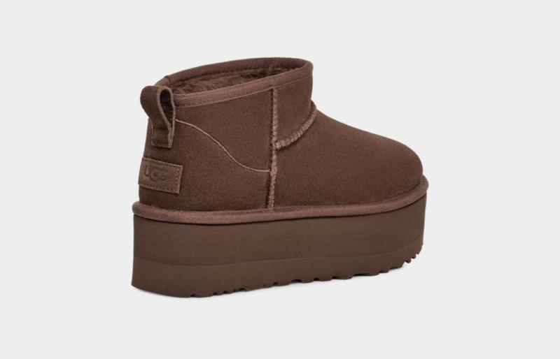 Botas Mujer Ugg Con Plataforma Classic Ultra Mini Burnt Cedar