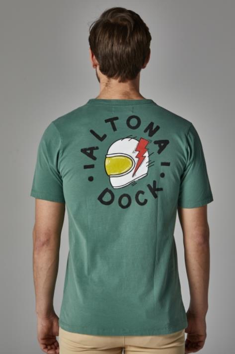 CAMISETA PARA HOMBRE BLANCO ALTONADOCK SERIGRAFIA CASCO BLANCO